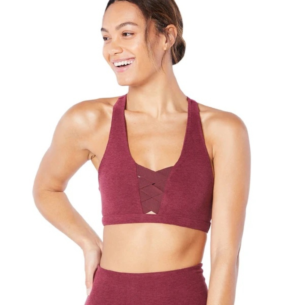 Beyond Yoga Totally Woven Spacedye Racerback Sports Bra (XL)